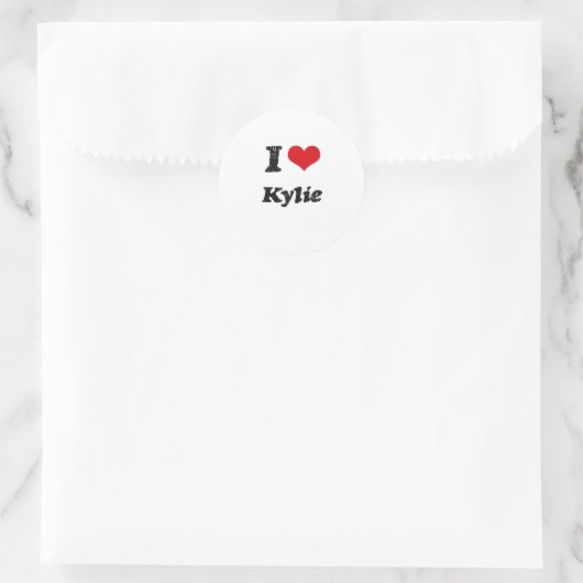 I Love Kylie Ronde Sticker (Tas)