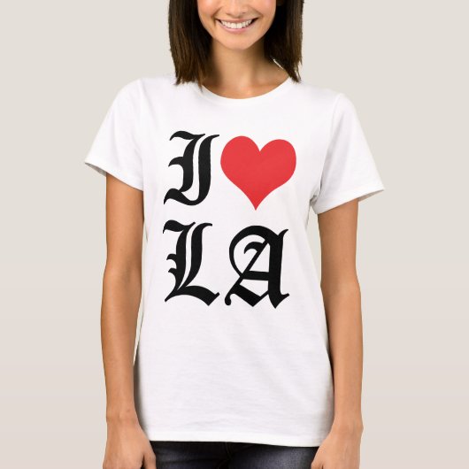 I Love LA / I Heart LA (Los Angeles) T-Shirt (Voorkant)