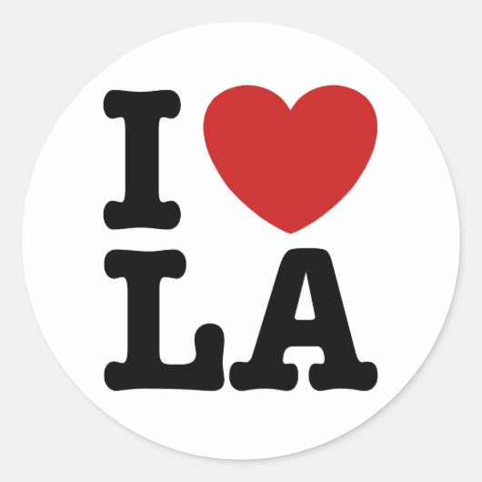 I Love LA Ronde Sticker (Voorkant)