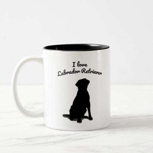 I Love Labrador Retriever Tweekleurige Koffiemok (Links)
