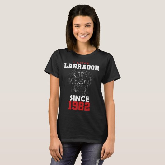 I love labrador since 1982 t-shirt (Voorkant volledig)