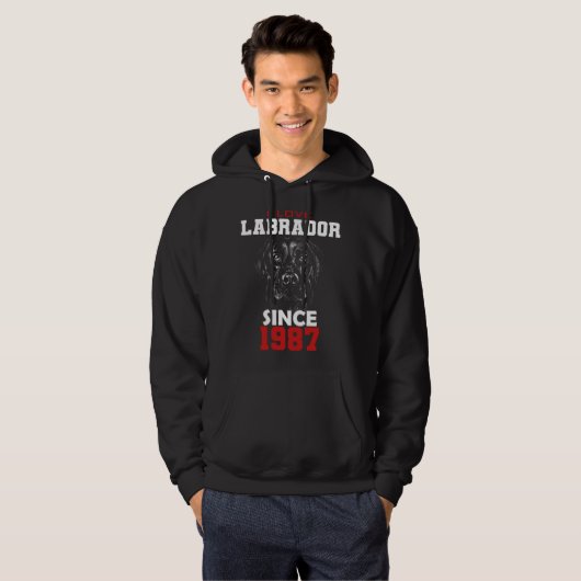 I love labrador since 1987 hoodie (Voorkant volledig)