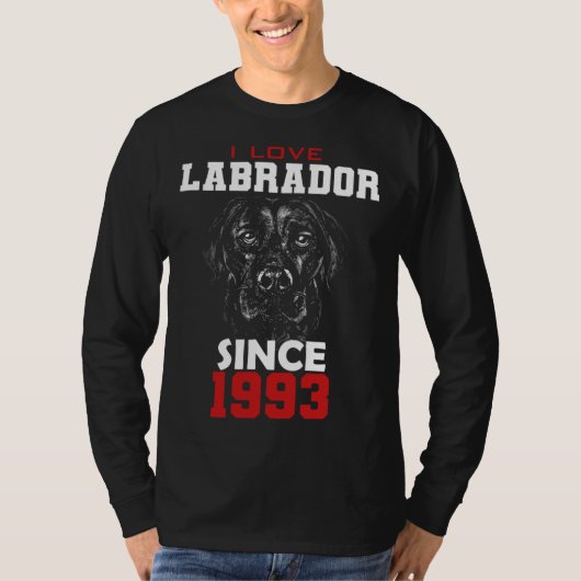 I love labrador since 1993 t-shirt (Voorkant)