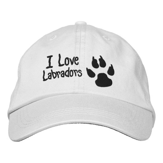 I Love Labradors Dog Paw Print Geborduurde Pet (Voorkant)