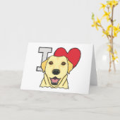 I Love Labradors Kaart (Gele Bloem)