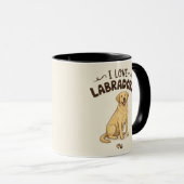 I Love Labradors Mug – Hand-Drawn Illustration Mok (Voorkant rechts)