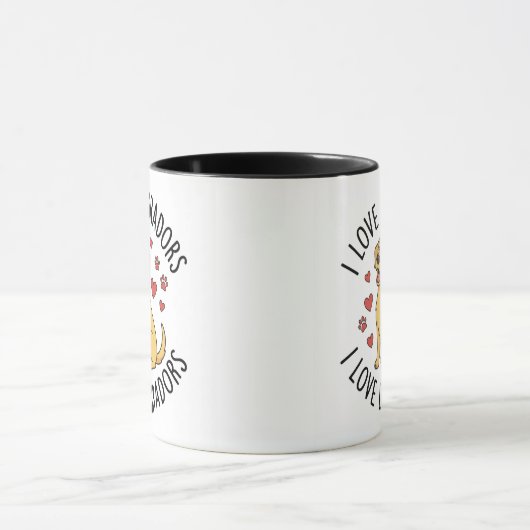 I Love Labradors Mug – With Hearts & Paw Prints Mok (Midden)