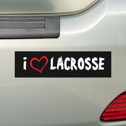 I Love Lacrosse Bumpersticker (Op auto)