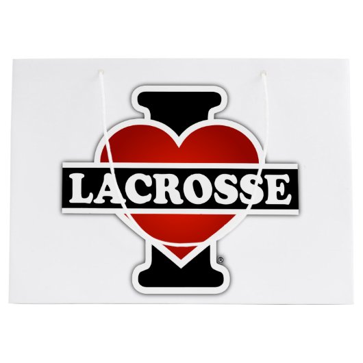 I Love Lacrosse Large Cadeautasje (Voorkant)