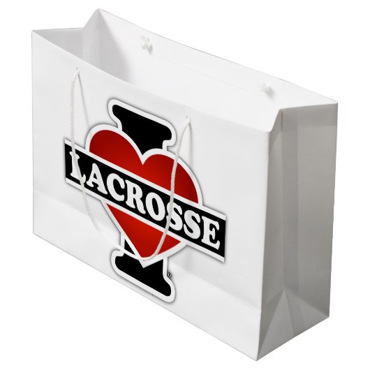 I Love Lacrosse Large Cadeautasje (Voorkant Gekanteld)
