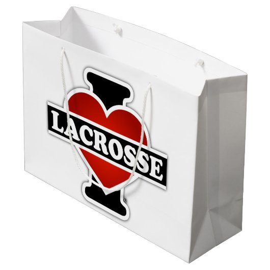 I Love Lacrosse Large Cadeautasje (Achterkant Gekanteld)