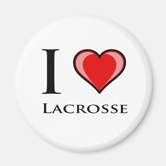 I Love Lacrosse Magneet (Voorkant)