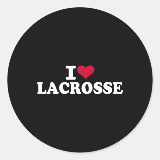 I Love Lacrosse Ronde Sticker (Voorkant)