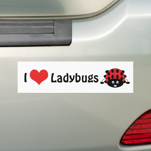 I Love Ladybugs Bumpersticker (Op auto)