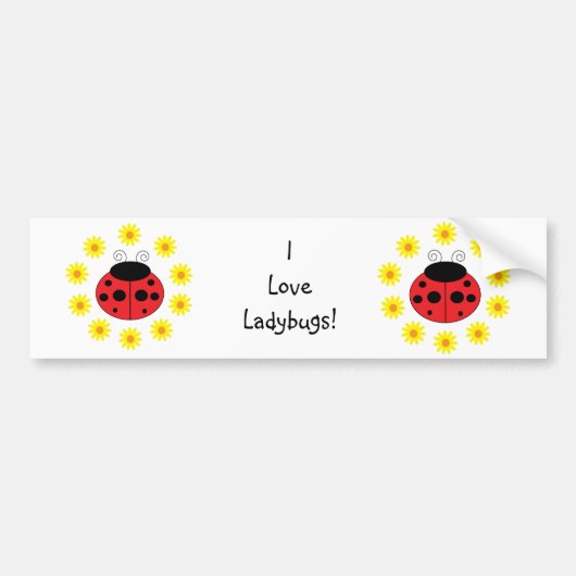 I Love Ladybugs Bumpersticker (Voorkant)