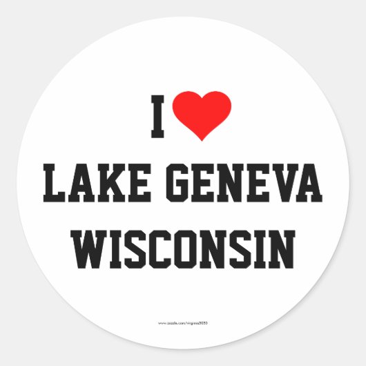 I Love Lake Genève, Wisconsin stickers (Voorkant)
