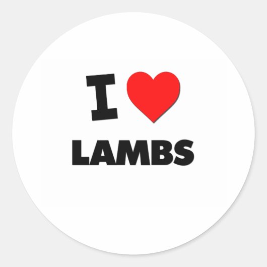 I Love Lambs Ronde Sticker (Voorkant)