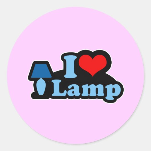 I Love-lamp Ronde Sticker (Voorkant)