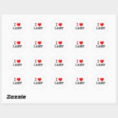 I Love Lamp Ronde Sticker (Vel)