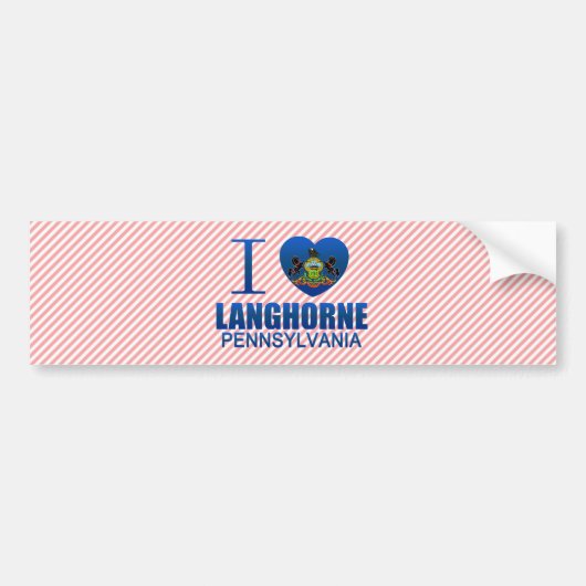I Love Langhorne, PA Bumpersticker (Voorkant)