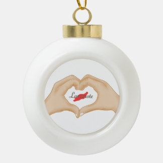I love Lanzarote Adorno en forma de copo de nieve Keramische Bal Ornament