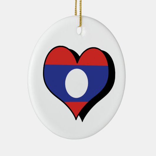 I Love Laos Flag Ornament (Rechts)