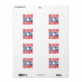 I Love Laos (Khoy Huk Lao) Flag QR Code | Lao Geek Etiket (Full Sheet)