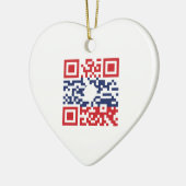 I Love Laos (Khoy Huk Lao) Flag QR Code | Lao Geek Keramisch Ornament (Links)