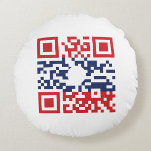 I Love Laos (Khoy Huk Lao) Flag QR Code   Lao Geek Rond Kussen