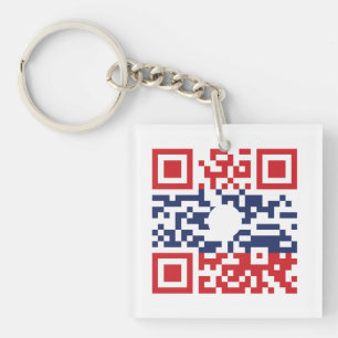 I Love Laos (Khoy Huk Lao) Flag QR Code   Lao Geek Sleutelhanger