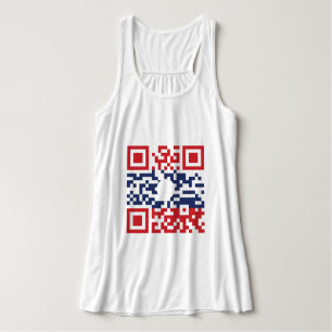 I Love Laos (Khoy Huk Lao) Flag QR Code   Lao Geek Tanktop