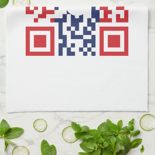 I Love Laos (Khoy Huk Lao) Flag QR Code | Lao Geek Theedoek (Gevouwen)