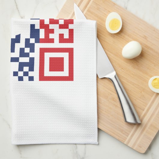 I Love Laos (Khoy Huk Lao) Flag QR Code | Lao Geek Theedoek (Quarter Fold)