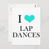I Love Lap Dances Briefkaart (Voorkant / Achterkant)
