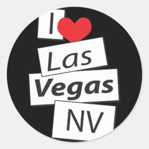 I Love Las Vegas NV Ronde Sticker