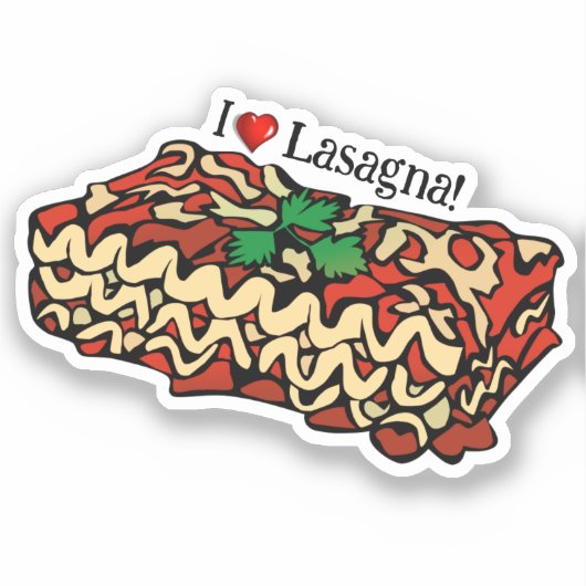 I Love Lasagna Sticker (Voorkant)