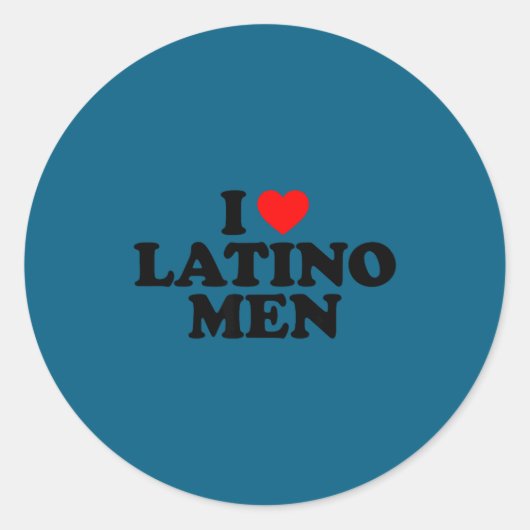 I Love Latino Men Ronde Sticker (Voorkant)
