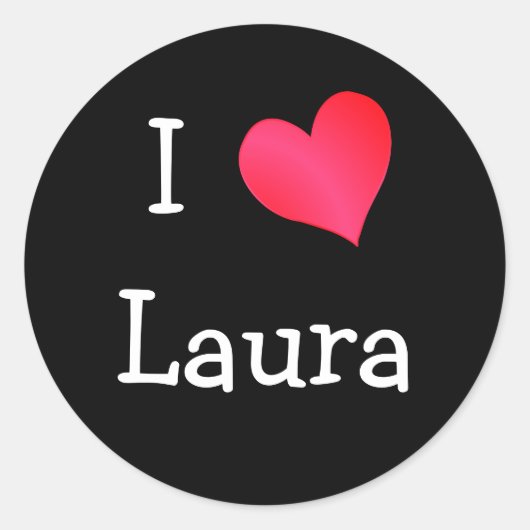 I Love Laura Ronde Sticker (Voorkant)