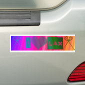 I Love LAX (Lacrosse) Bumpersticker (Op auto)