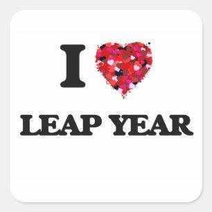 I Love Leap Year Vierkante Sticker