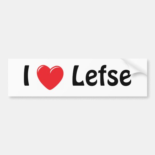 I Love Lefse Bumpersticker (Voorkant)