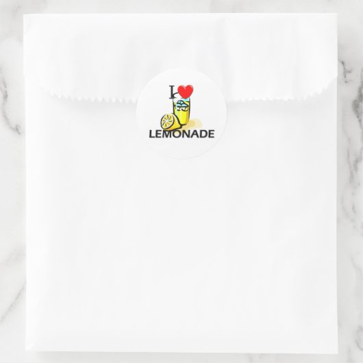 I Love Lemonade Ronde Sticker (Tas)