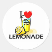 I Love Lemonade Ronde Sticker (Voorkant)