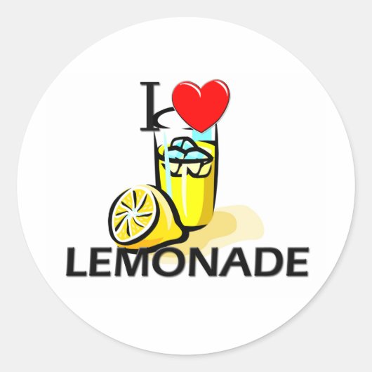 I Love Lemonade Ronde Sticker (Voorkant)
