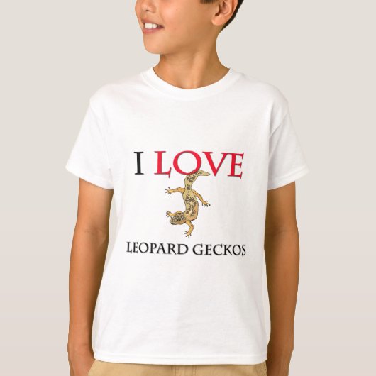 I Love Leopard Geckos T-shirt (Voorkant)