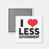 I Love Less Government Heart Politics Libertarian Magneet (Voorkant / Achterkant)