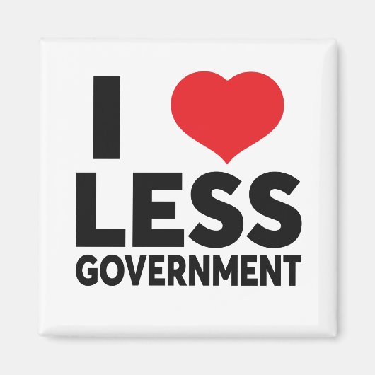 I Love Less Government Heart Politics Libertarian Magneet (Voorkant)