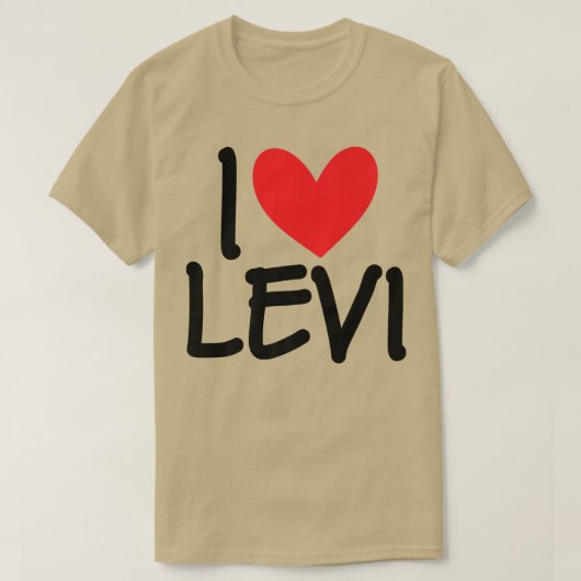 I Love Levi Name Persoonlijke Mannen Guy BFF Frien T-shirt (Design voorkant)