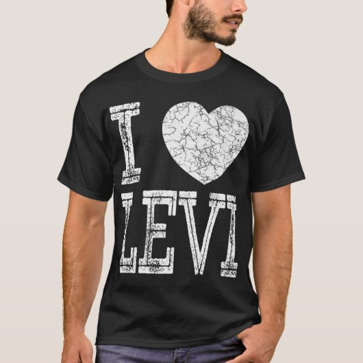 I Love Levi Valentijn Boyvriend Son Husband Name P T-shirt (Voorkant)