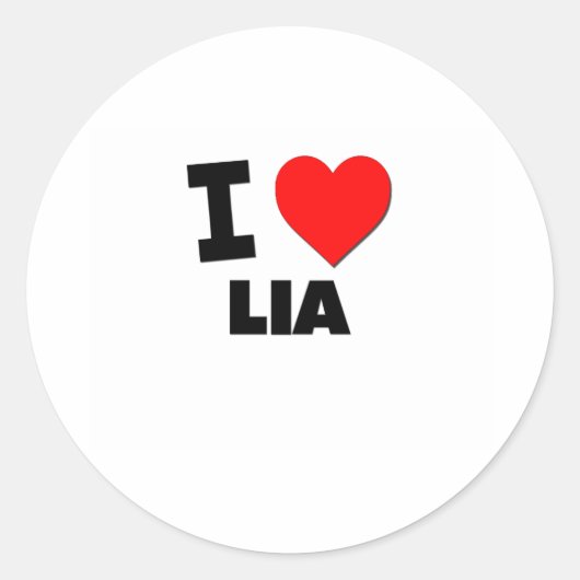 I Love Lia Ronde Sticker (Voorkant)